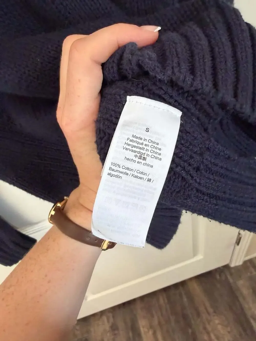 J. Crew 1988 Rollneck Pullover Sweater Navy Blue Cotton Size Small